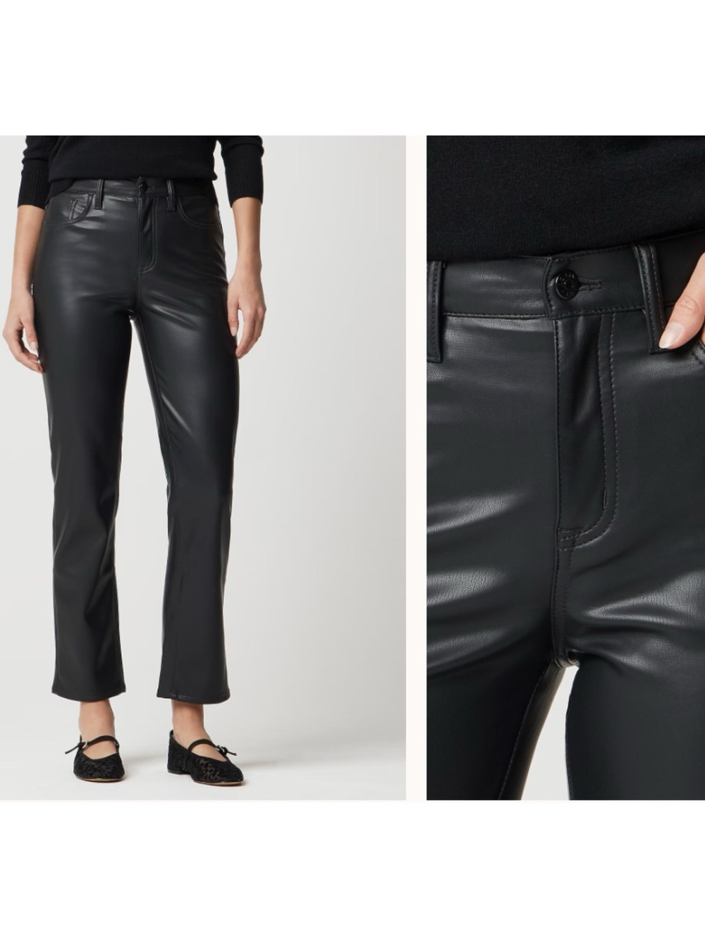 J. Crew Factory Faux Leather Straight Leg Pants - Size 27